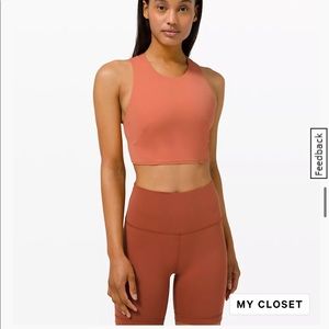 Lululemon Longline Sports Bra in Coral